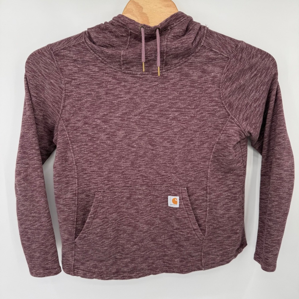 Carhartt Hoodie Women L Purple Clarksburg Cowl Neck 102481 643 Heathered Marl